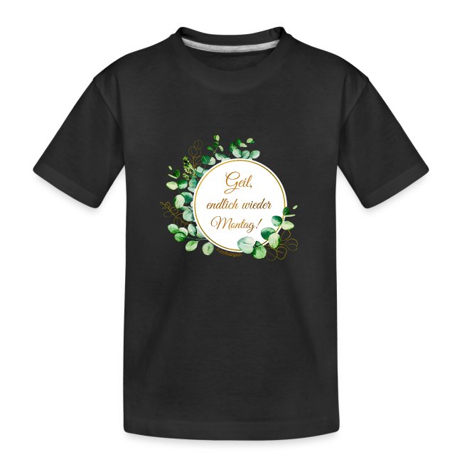 Produktbild schwarzes T-Shirt mit Design Montag