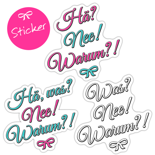 Produktbilder Sticker hä was nee warum